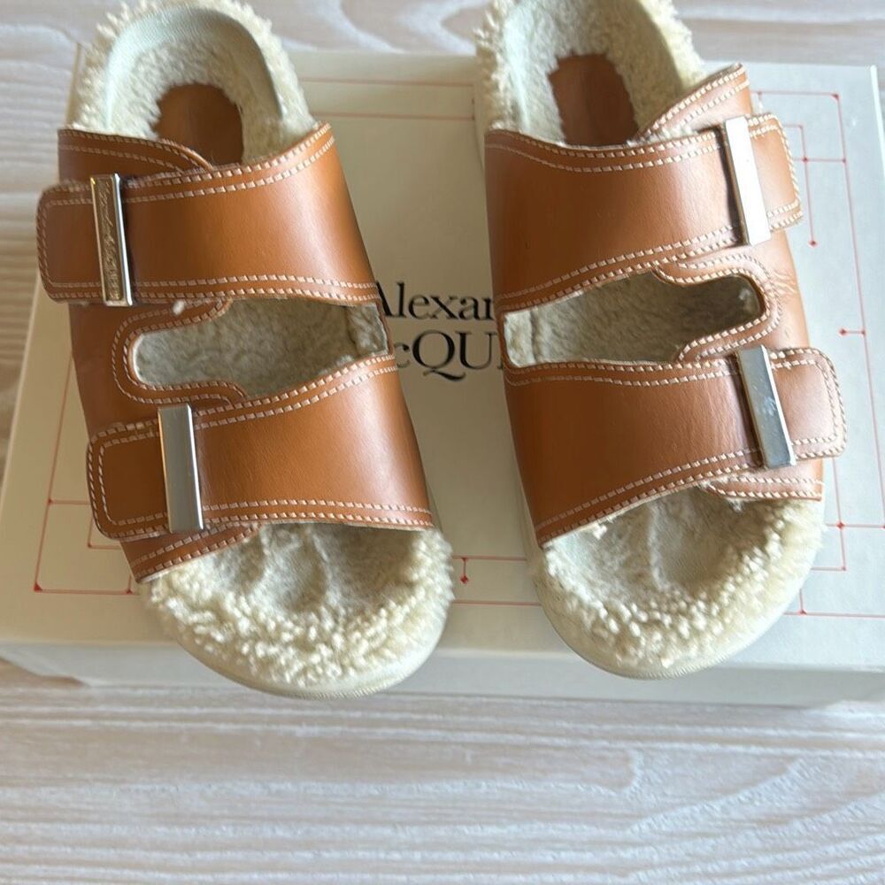 Alexander McQueen Shearling Lined Hybrid Sandal size 37